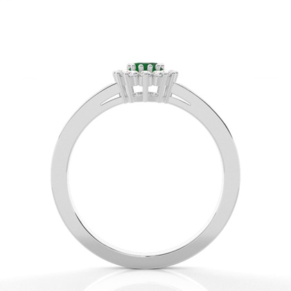 Smaragd Saphir Halo Verlobungsring In Einer Krappenfassung