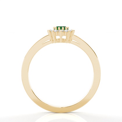 Smaragd Saphir Halo Verlobungsring In Einer Krappenfassung