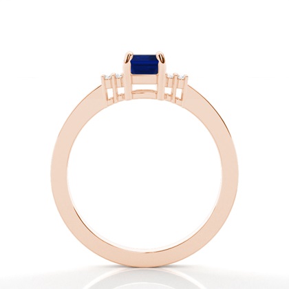 Diamond Side Stone Blue Saphir Smaragd Verlobungsring