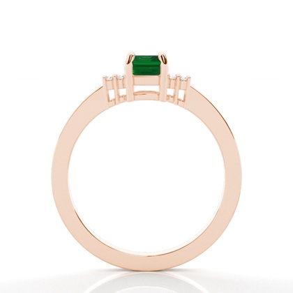 Diamant Seite Stein Smaragd Verlobungsring