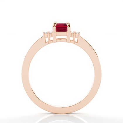 Diamant Seitenstein Rubin Smaragd Verlobungsring