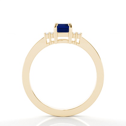 Diamond Side Stone Blue Saphir Smaragd Verlobungsring