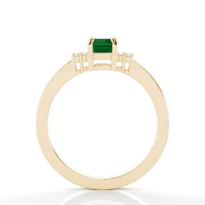 Diamant Seite Stein Smaragd Verlobungsring