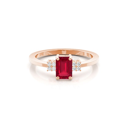 Emerald Rose Gold Gemstone Diamond Rings
