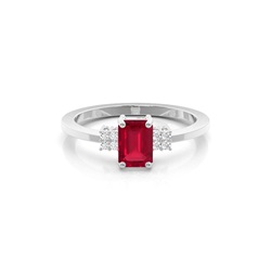 Diamant Seitenstein Rubin Smaragd Verlobungsring