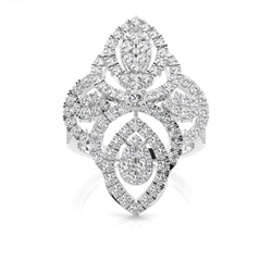 Runder Diamant Cluster Ring in einer flachen Fassung