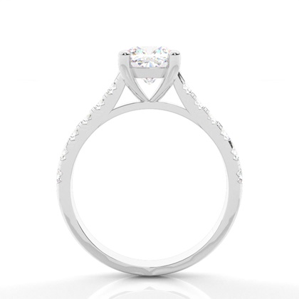 Cushion Side Stone Diamond Rings