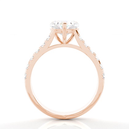 Heart Side Stone Engagement Rings