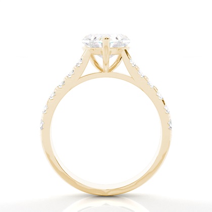 Heart Side Stone Engagement Rings