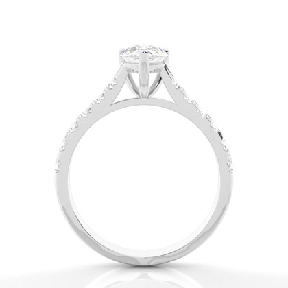 Pear Side Stone Diamond Rings
