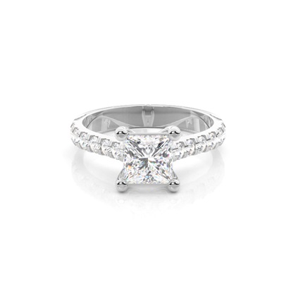 Princess Side Stone Diamond Rings