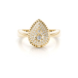 Runder Diamant Cluster Ring in einer flachen Fassung