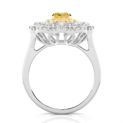 Cushion Yellow Diamond Engagement Rings