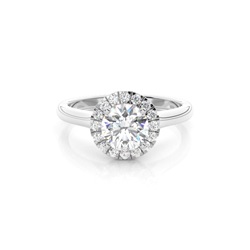 White Gold Halo Diamond Engagement Ring