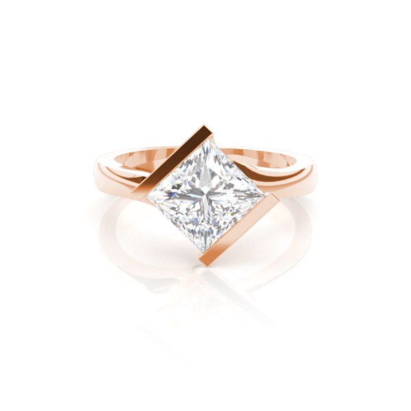 Princess Diamond Twist Engagement Ring