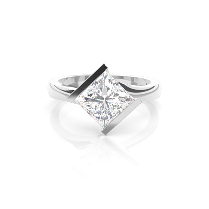Princess Diamond Twist Engagement Ring
