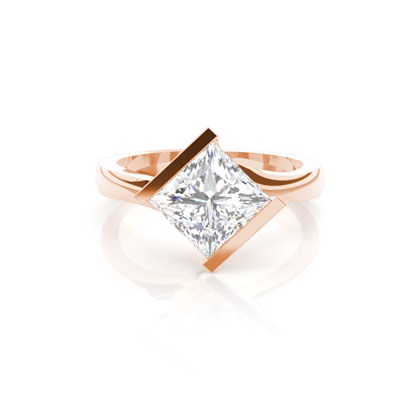 Rose Gold Solitaire Diamond Rings