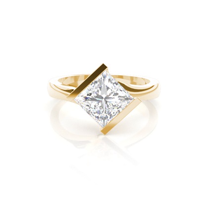 Yellow Gold Solitaire Diamond Rings 