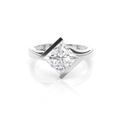 Princess Diamond Twist Engagement Ring
