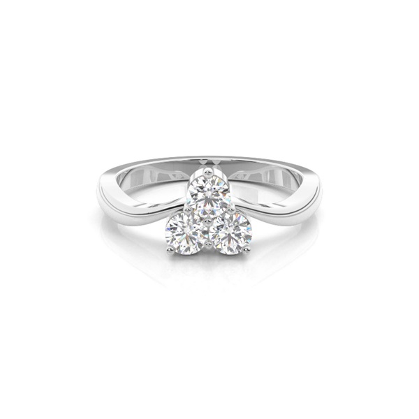 Fancy Round Crossover Diamond Engagement Ring