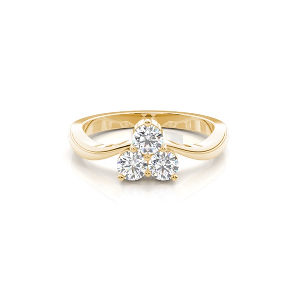 Fancy Round Crossover Diamond Engagement Ring