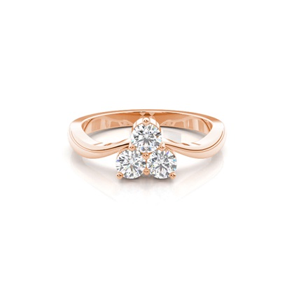 Rose Gold 3 Stone Diamond Rings