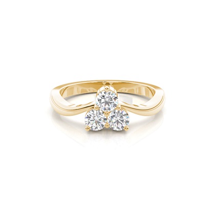 Yellow Gold Three Stone Diamond Rings