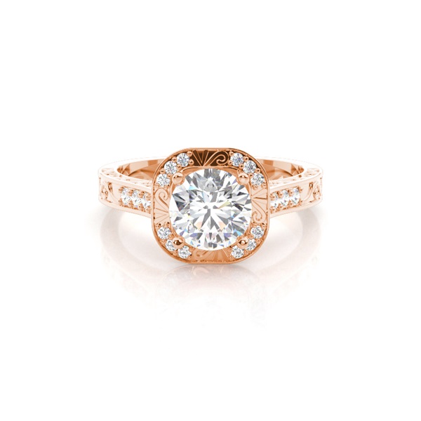 Round Diamond Vintage Engagement Ring