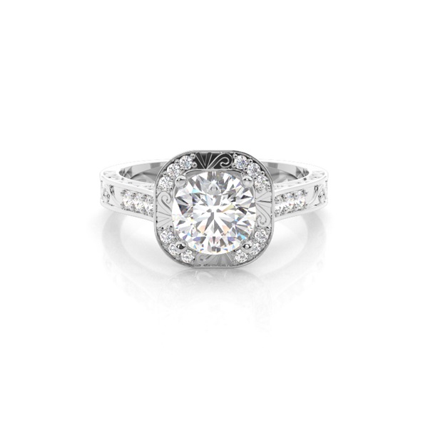 Round Diamond Vintage Engagement Ring