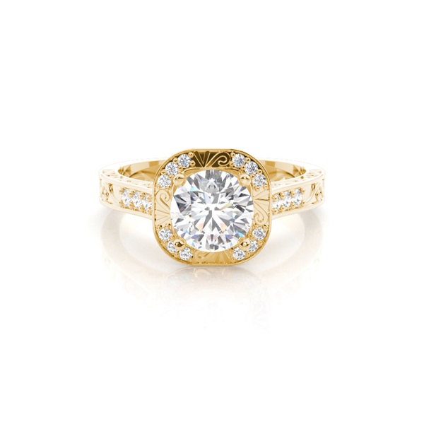 Round Diamond Vintage Engagement Ring