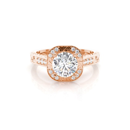 Vintage Rose Gold Diamond Engagement Rings