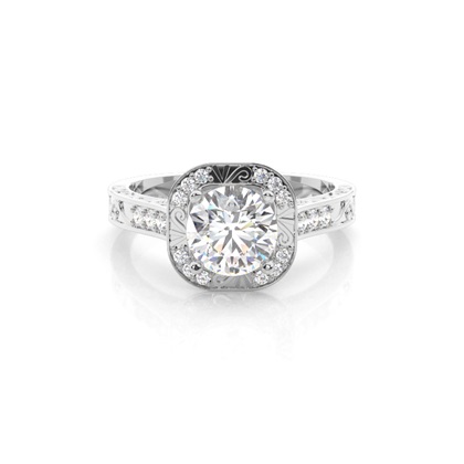 Round Diamond Vintage Engagement Ring