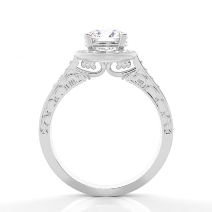 Halo Simple Vintage Diamond Engagement Ring