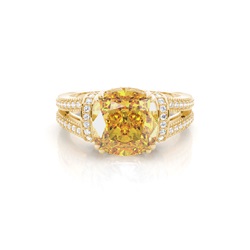Prong Set Yellow Diamond Hidden Halo Rings
