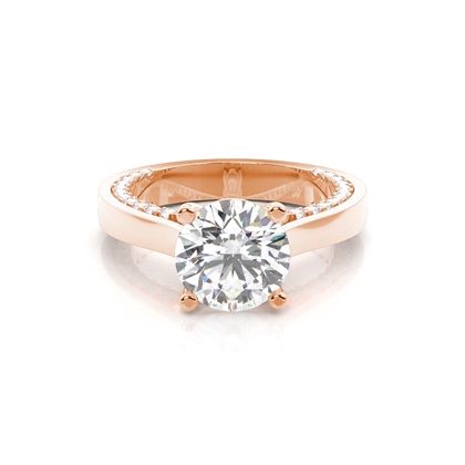Rose Gold Solitaire Diamond Engagement Rings