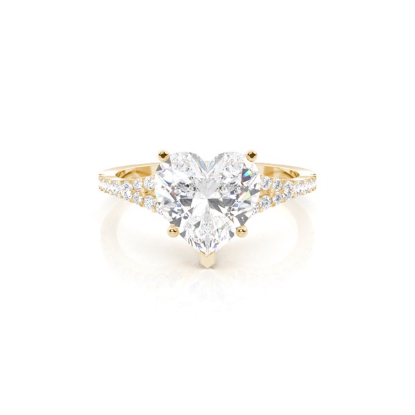 Herz und runder Diamant-Verlobungsring