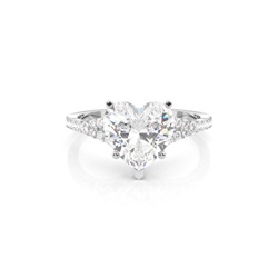 Herz und runder Diamant-Verlobungsring