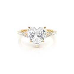 Heart And Round Diamond Engagement Ring