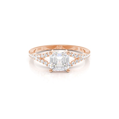 Asscher Rotgold Diamantringe