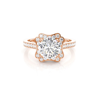 Rose Gold Halo Diamond Engagement Rings