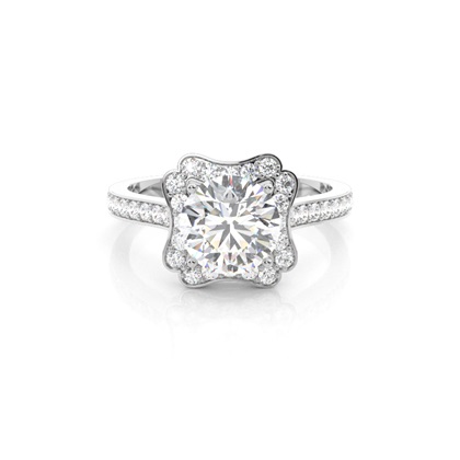 Round Diamond Halo Diamond Engagement Rings