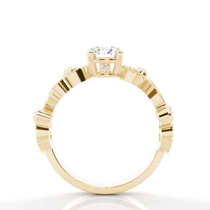 Yellow Gold Side Stone Diamond Rings