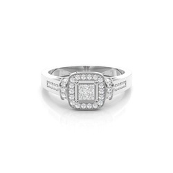Runder Diamant Cluster Ring in einer Krappenfassung