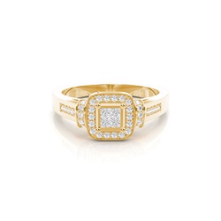 Runder Diamant Cluster Ring in einer Krappenfassung