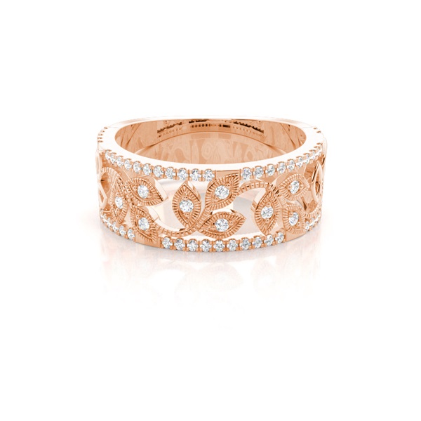 2 Prong Setting Round Half Eternity Diamond Ring