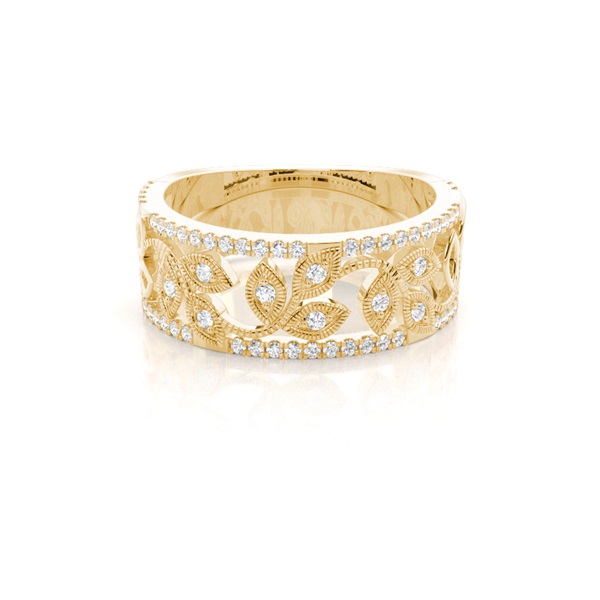 2 Prong Setting Round Half Eternity Diamond Ring