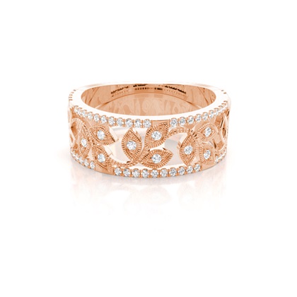 Rose Gold Diamond Anniversary Rings