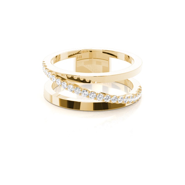 Pave Setting Round Diamond Fashion Ring