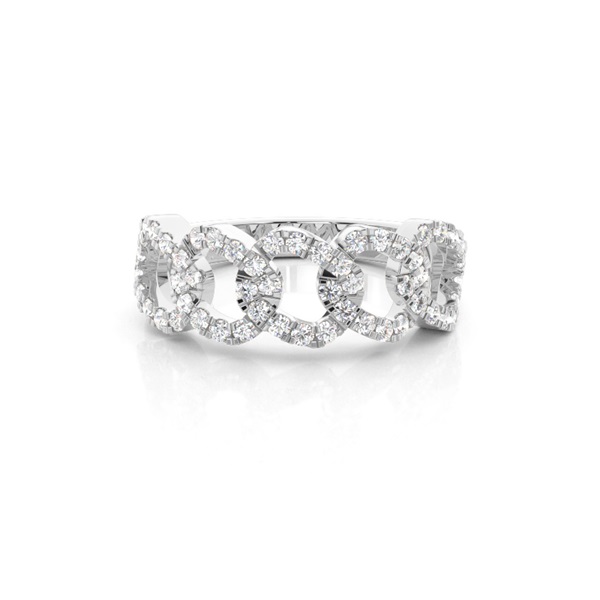 Pave Setting Round Diamond Fashion Ring