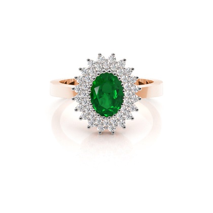Rose Gold Emerald Diamond Rings